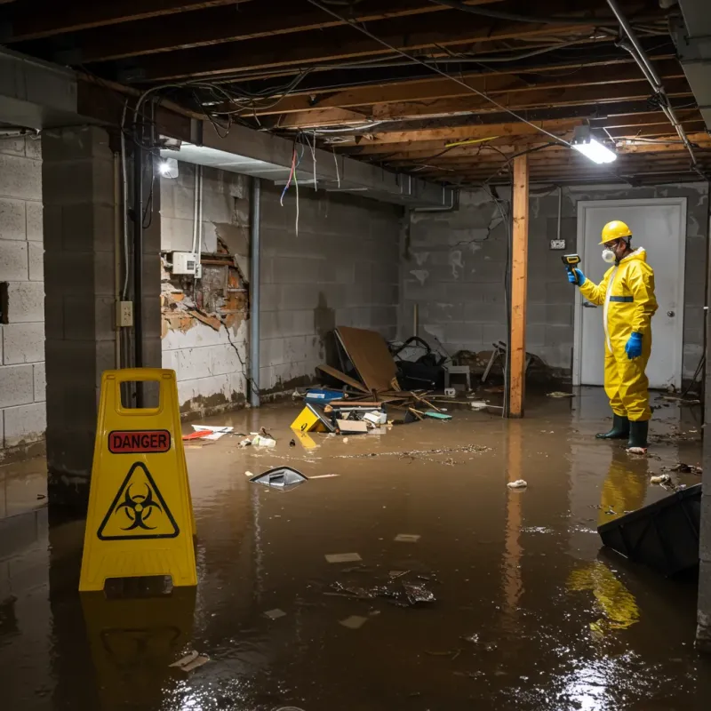 Flooded Basement Electrical Hazard in South Browning, MT Property